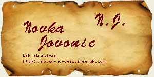 Novka Jovonić vizit kartica